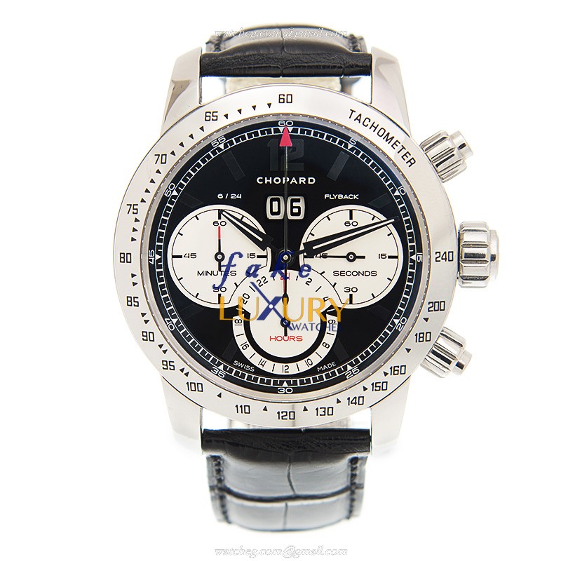 Chopard CHOPARD TACHOMETER AUTO Stainless Steel Case Black Dial Leather Strap Replica Watch, Model - Image 2