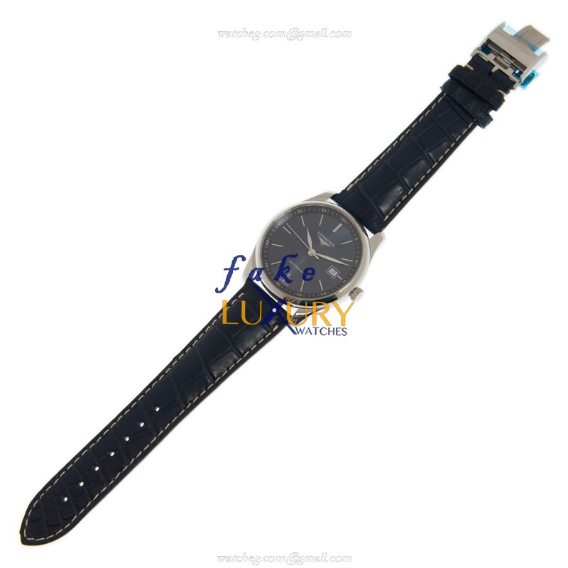 Longines L2.793.4.92.0 Master Automatic Blue Dial Leather Strap Steel Replica Watch - Image 2