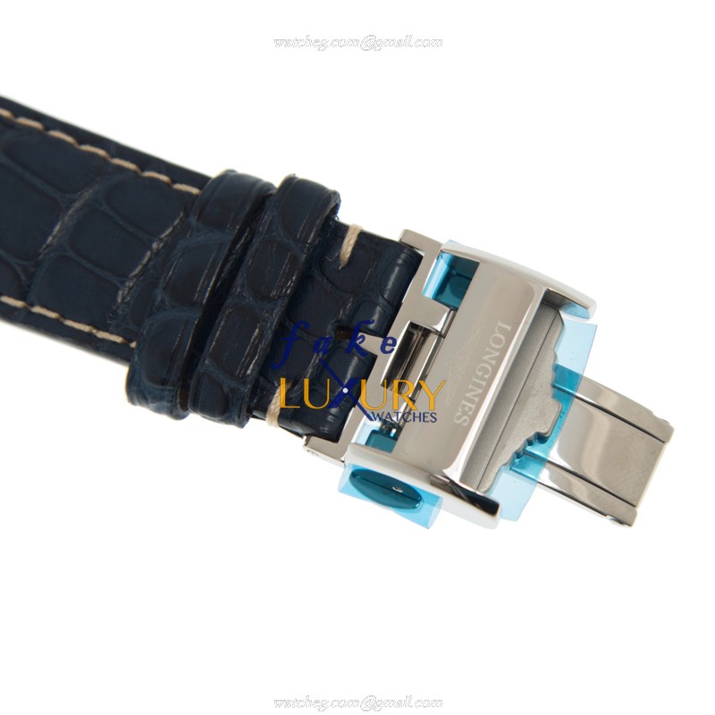 Longines L2.793.4.92.0 Master Automatic Blue Dial Leather Strap Steel Replica Watch - Image 4