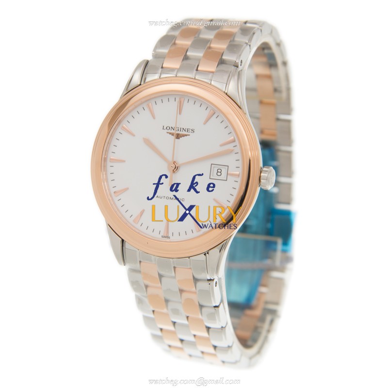 Longines L4.874.3.92.7 FLAGSHIP Replica Watch, Automatic, White Dial, Rose Gold & Steel - Image 3