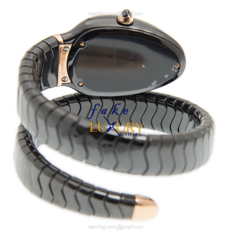 102532 - Bulgari Serpenti Replica Watch Quartz Ceramic Black Dial Bangle - Image 4