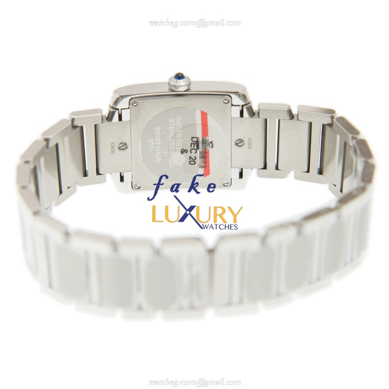 Cartier W4TA0009 Quartz Stainless Steel & Diamond Bezel Replica Watch, White Dial, Silver Strap - Image 4