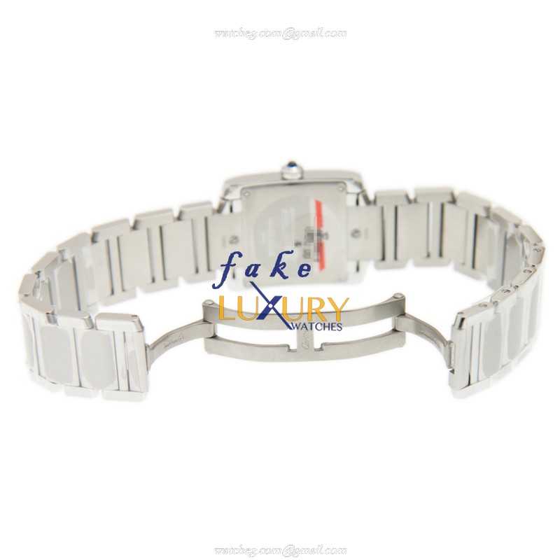 Cartier W4TA0009 Quartz Stainless Steel & Diamond Bezel Replica Watch, White Dial, Silver Strap - Image 5