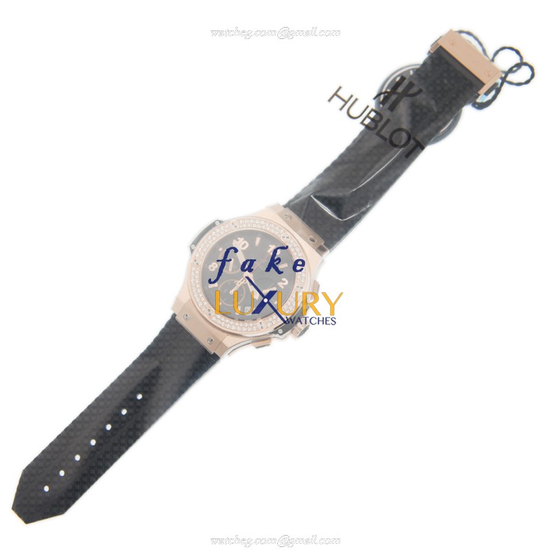 Hublot 341.PX.130.RX.114 BIG BANG Automatic 18kt Rose Gold & Diamonds Replica Watch - Black Dial & - Image 2