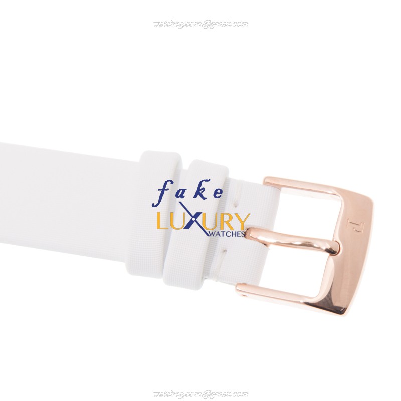 G0A41084 - Piaget Possession Replica Watch - 18kt Rose Gold Quartz - Silver Dial White Leather - Image 4
