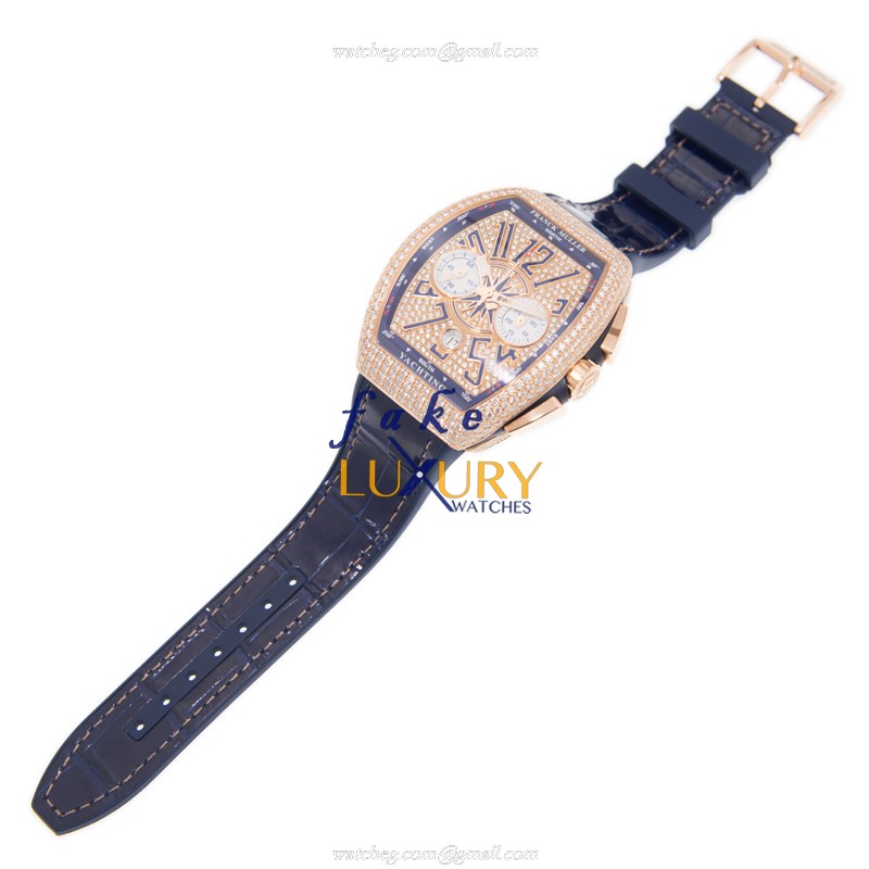 Franck Muller V 45 CC DT D CD 5N.BL Vanguard Replica Watch, Automatic, Gold Dial, Rose Gold & - Image 2