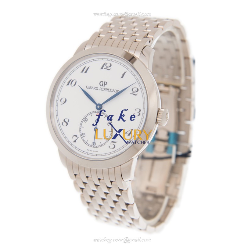 Girard Perregaux 49534-53-711-53A Replica Watch, 1966 Automatic, White Dial, 18kt White Gold Case - Image 3