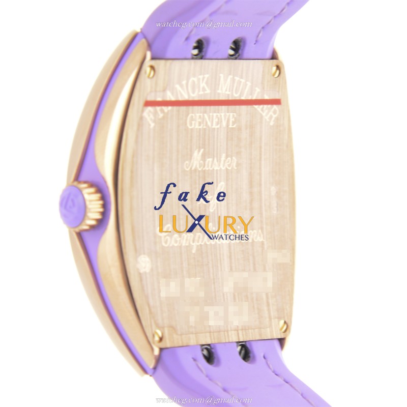 Franck Muller V 32 QZ 5N.VL Quartz 18kt Rose Gold Replica Watch, Case: 32mm, White Dial, Purple - Image 2