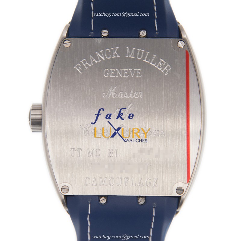 Franck Muller V 45 SC DT CAMOU TT.MC.BL - Replica Watch - Automatic - Blue Dial - Steel Case - Image 3