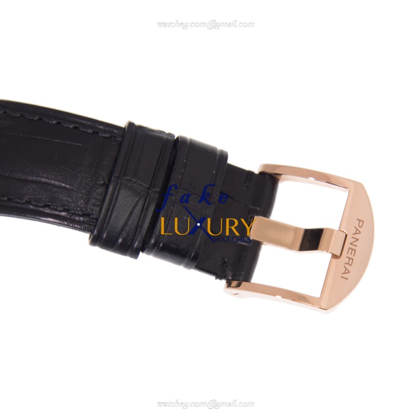 Panerai PAM00575 RADIOMIR Manual Wind 42mm 18kt Rose Gold Replica Watch, Black Dial, Leather Strap - Image 4