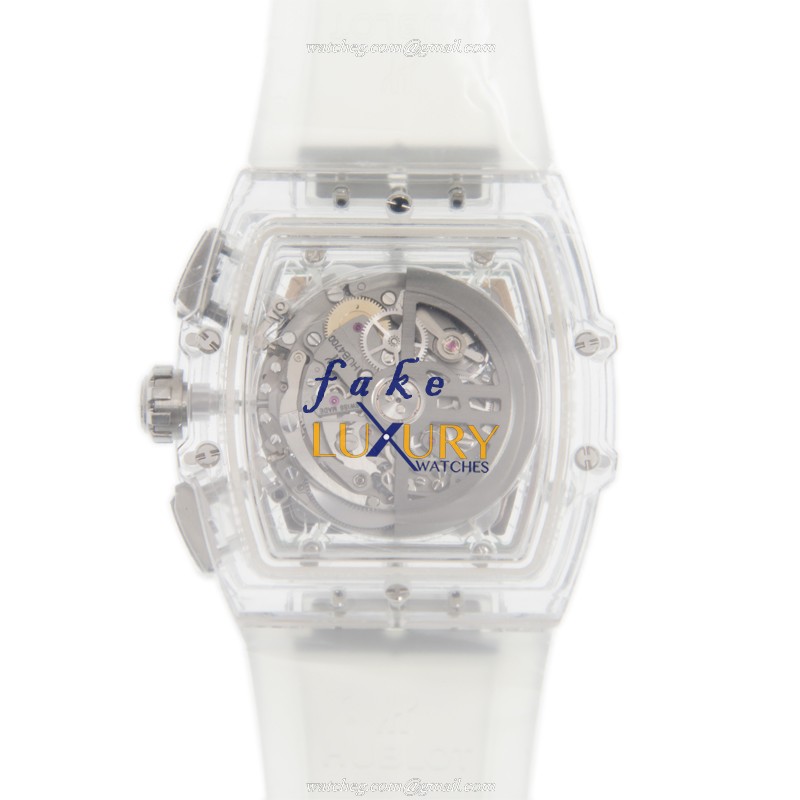 Hublot 601.JX.0120.RT Automatic Sapphire Replica Watch - Silver Dial - 45mm Sapphire Case - Rubber - Image 3