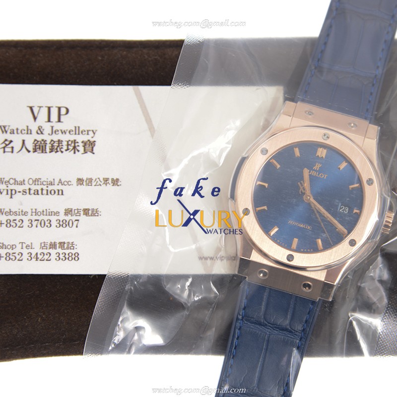 Hublot Classic Fusion 542.OX.7180.LR Automatic 18kt Rose Gold Blue Dial Replica Watch - Image 3