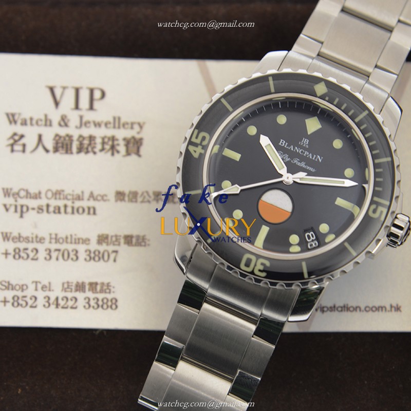 Blancpain Fifty Fathoms 5008-1130-71S Automatic Steel, Black Dial, Replica Watch - Image 5