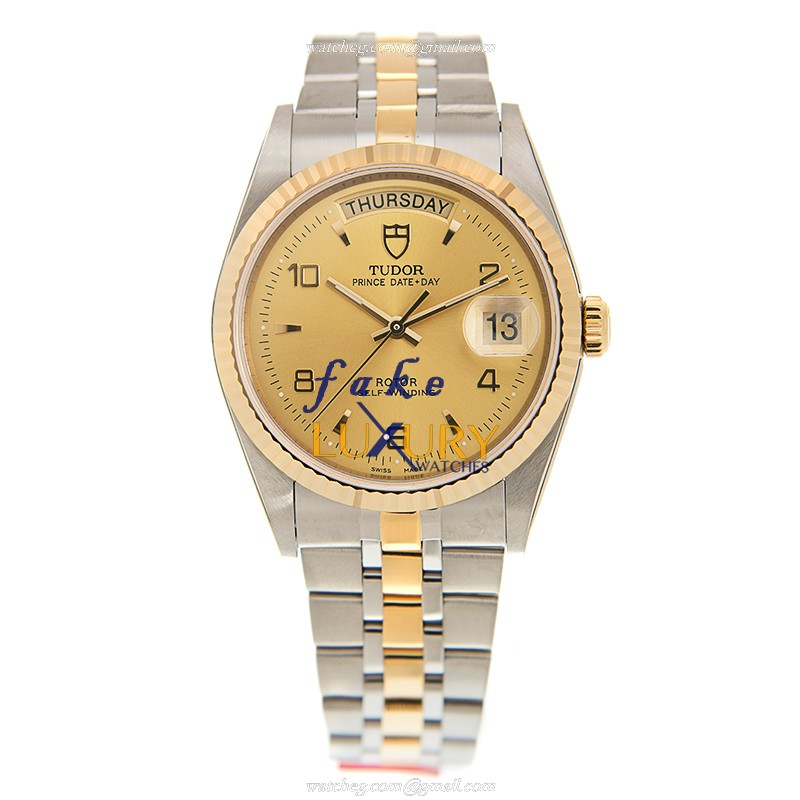 Tudor 76213-62483-246810AR-CH Automatic 18kt Gold & Steel Replica Watch, Price Date-day - Image 2
