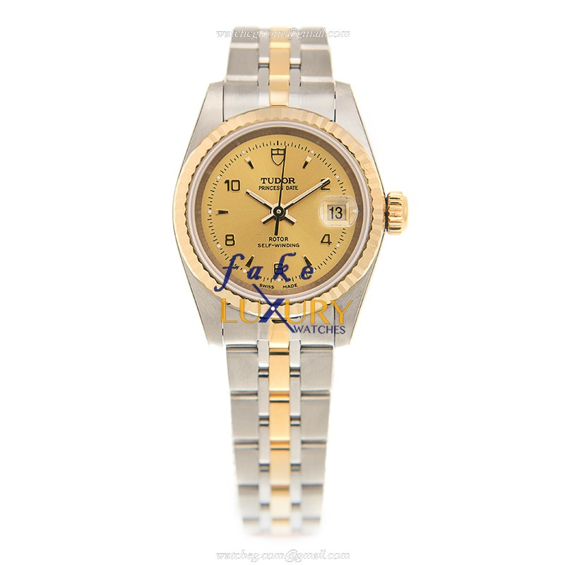 Tudor 92413-62433-246810AR-CH Replica Watch - Auto 18kt Gold/Steel Case, Gold Dial, Sapphire - Image 2