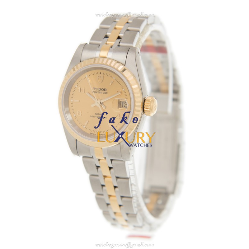 Tudor 92413-62433-246810AR-CH Replica Watch - Auto 18kt Gold/Steel Case, Gold Dial, Sapphire - Image 3