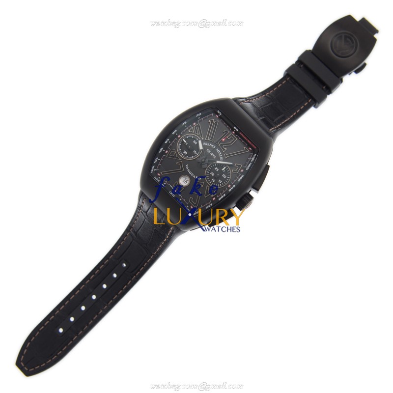 Franck Muller V 45 CC DT TT.NR.BR.TT | Automatic | Steel | Black Dial | Leather Strap | Replica - Image 2
