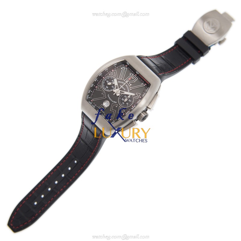 Franck Muller V 45 CC DT AC.BR.NR Vanguard Replica Watch, Black Dial, Steel Case, Rubber Strap - Image 2