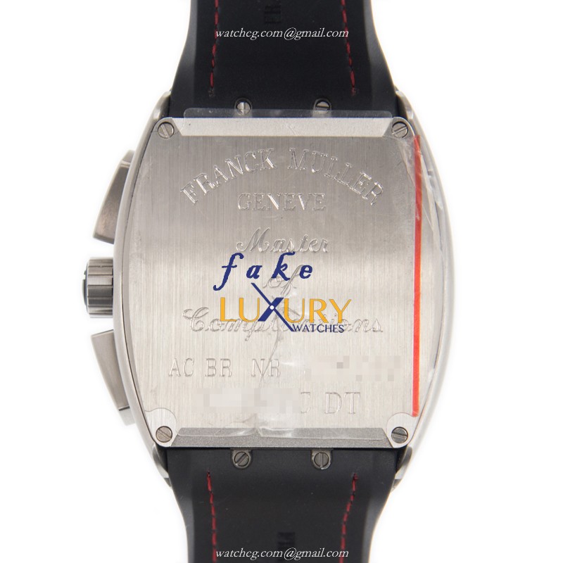 Franck Muller V 45 CC DT AC.BR.NR Vanguard Replica Watch, Black Dial, Steel Case, Rubber Strap - Image 3
