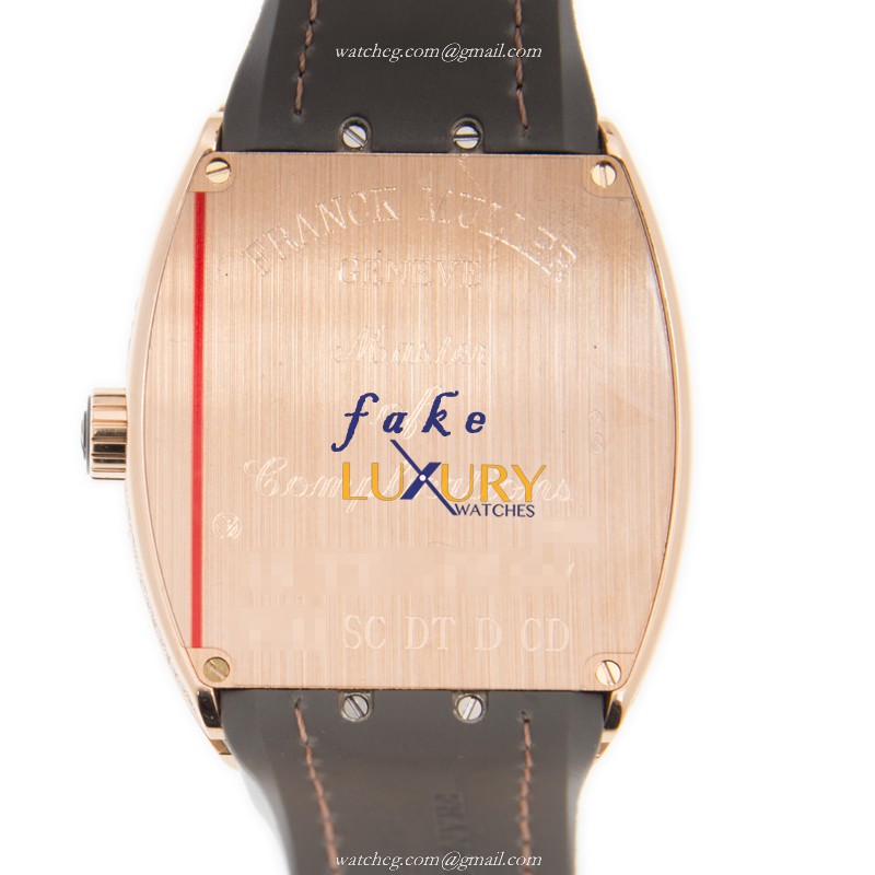 Franck Muller V 41 SC DT D CD 5N.TT Replica Watch, Automatic, 18kt Rose Gold & Diamonds Case, Gold - Image 3