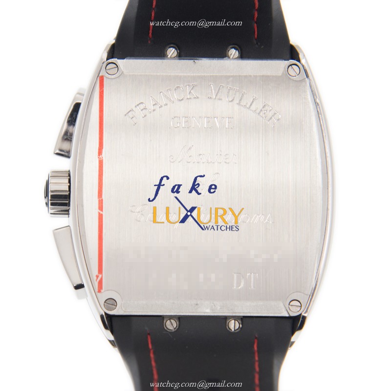 Franck Muller V 45 CC DT AC.NR Vanguard Automatic, Stainless Steel Case, Black Dial, Leather Strap - Image 3