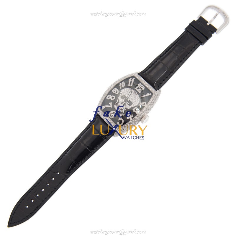 Franck Muller 8880SCGOTHNBRDCDOG | Automatic | 18kt White Gold & Diamond | Black Dial | Leather - Image 2