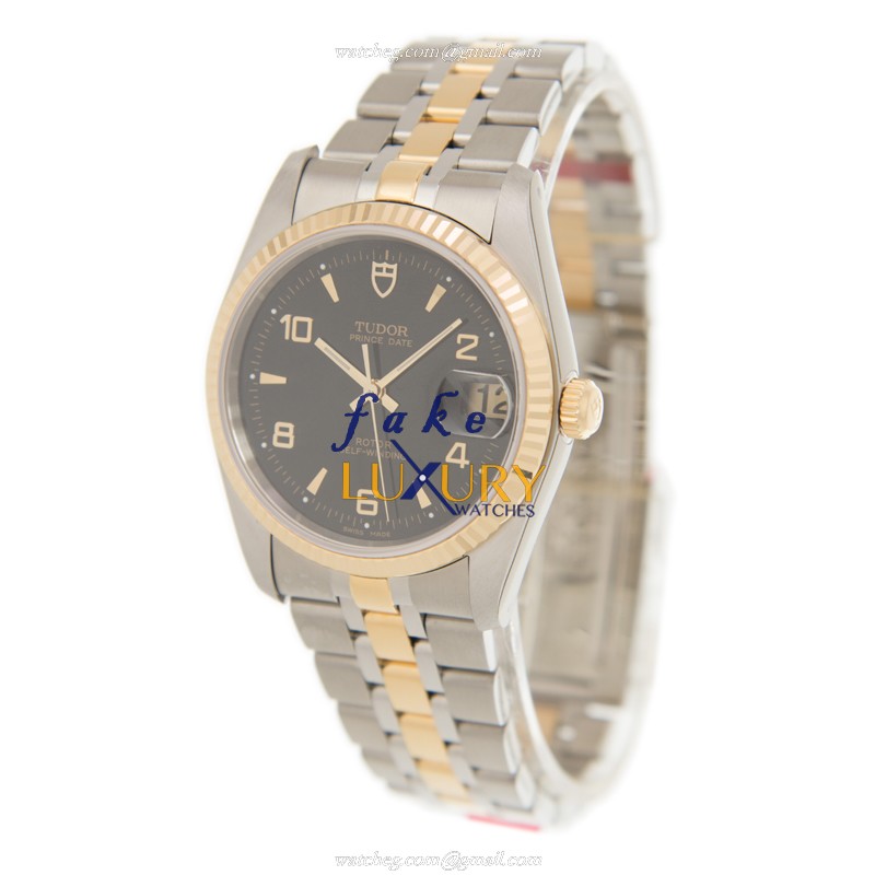 Tudor 74033-62473-26810AR-BK Replica Watch, Automatic, 18kt Gold & Steel, Black Dial, Silver & Gold - Image 3