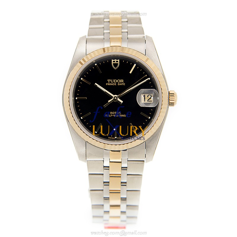 Tudor 74033-62473-BK Replica Watch - Automatic 18kt Gold & Steel Case, Black Dial, Sapphire - Image 2
