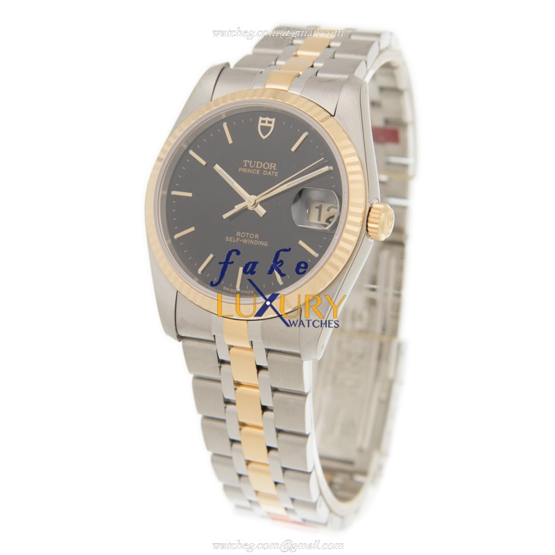Tudor 74033-62473-BK Replica Watch - Automatic 18kt Gold & Steel Case, Black Dial, Sapphire - Image 3