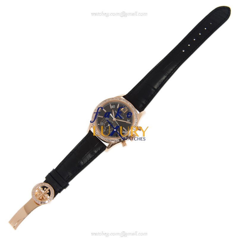 Patek Philippe 5961R-010 COMPLICATIONS 18kt Rose Gold Diamonds Automatic Black Alligator Replica - Image 2