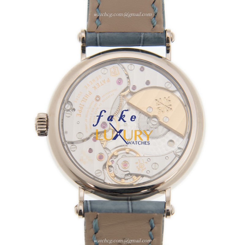 Patek Philippe Calatrava 7200/50G-011 Automatic 18kt White Gold Blue Dial Alligator Strap Replica - Image 3
