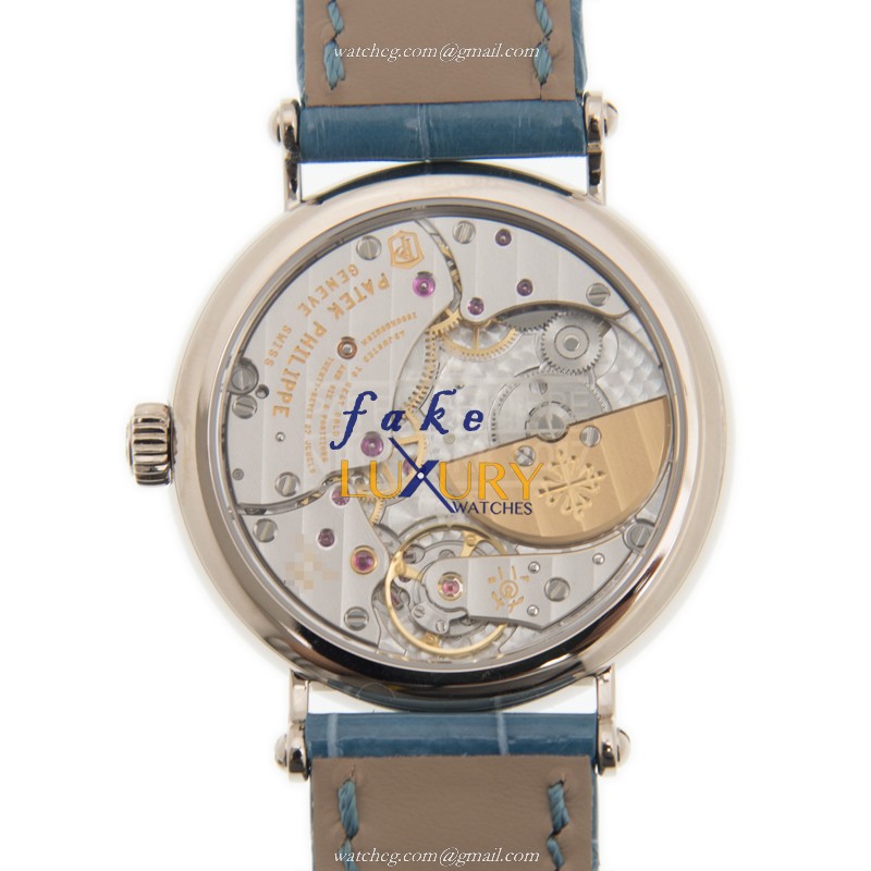 Patek Philippe Calatrava 7200/50G-010 Automatic 18kt White Gold Blue Alligator Replica Watch - Image 3