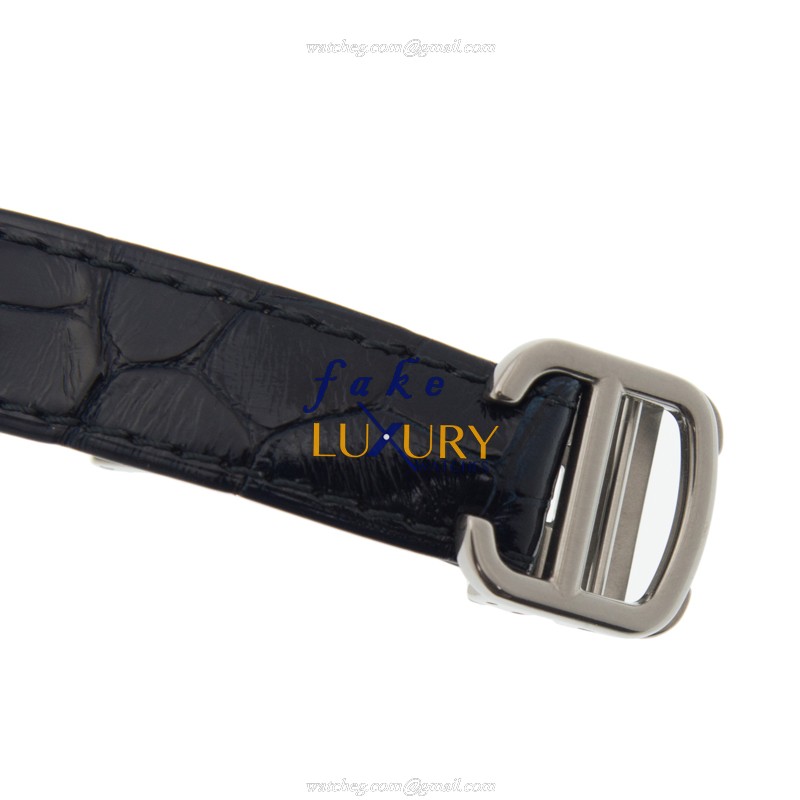 Cartier WSTA0017 TANK Automatic Replica Watch - 22.6mm Steel Case - Black Alligator Strap - Silver - Image 4
