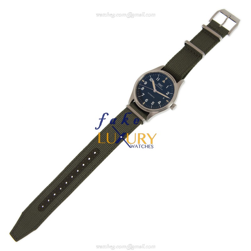 IWC IW327007 PILOTS Automatic Stainless Steel Black Dial Green Fabric Strap Replica Watch - Image 2