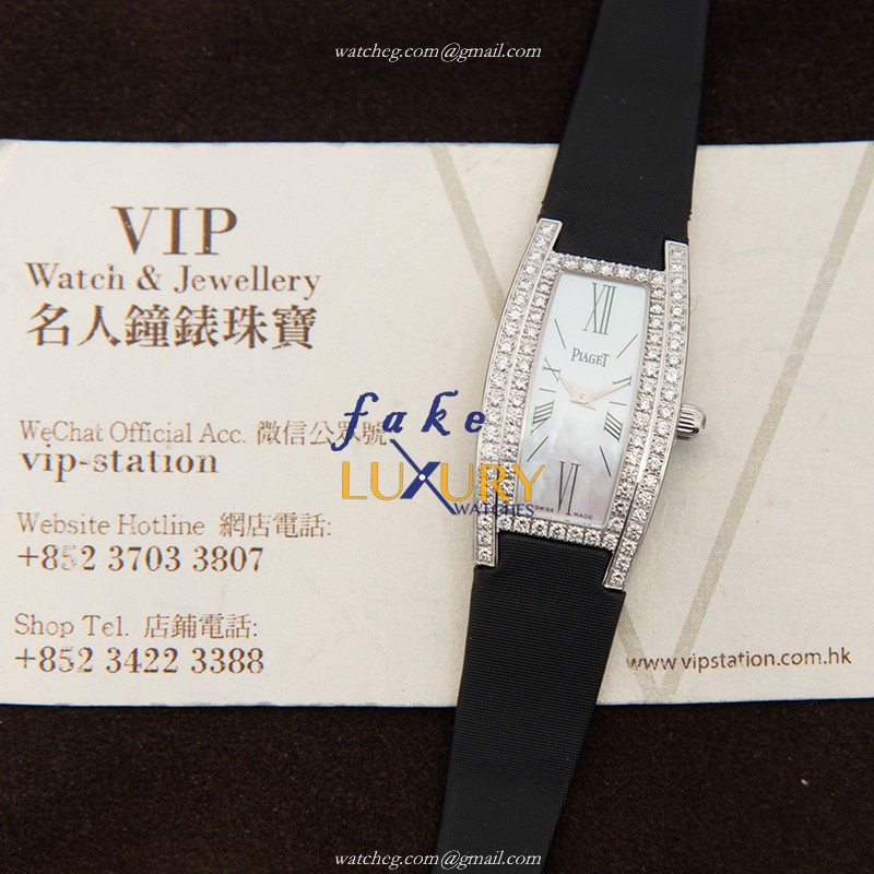 Piaget G0A27063 Limelight Replica Watch, Quartz Movement, White Gold Diamond Case, White Mother of - Image 5