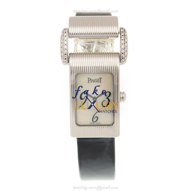 Piaget G0A27073 Quartz 18kt White Gold Leather Black Dial Replica Watch - Image 2