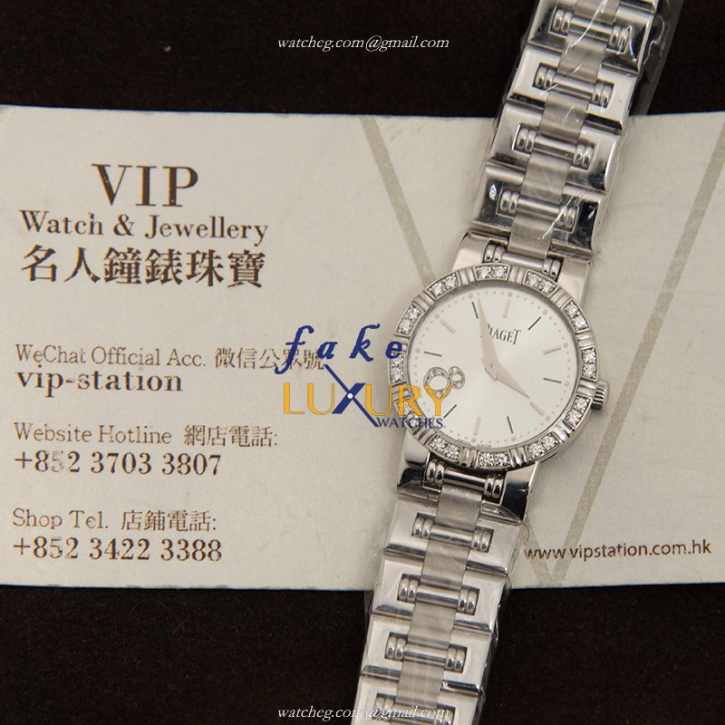 Piaget G0A32052 Dancer Replica Watch, Quartz Movement, 18kt White Gold Diamond Case, Silver Dial - Image 4