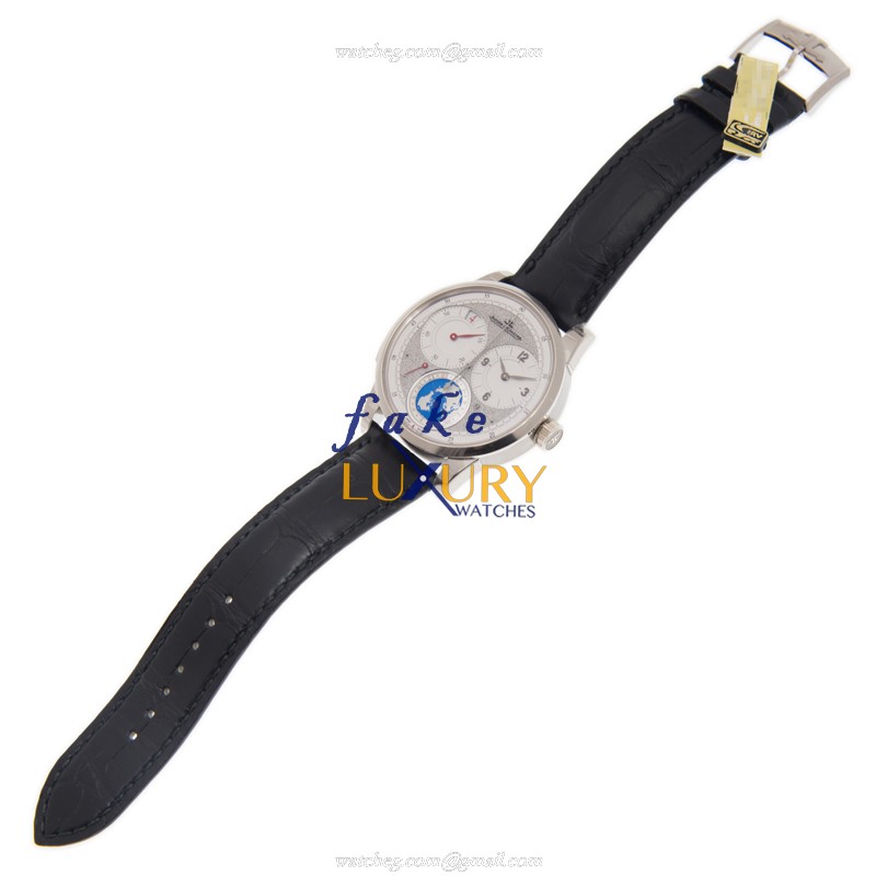 Jaeger-Lecoultre Q6063540 DUOMETRE Manual Wind 18kt White Gold - Silver Dial - Leather Strap - Image 2