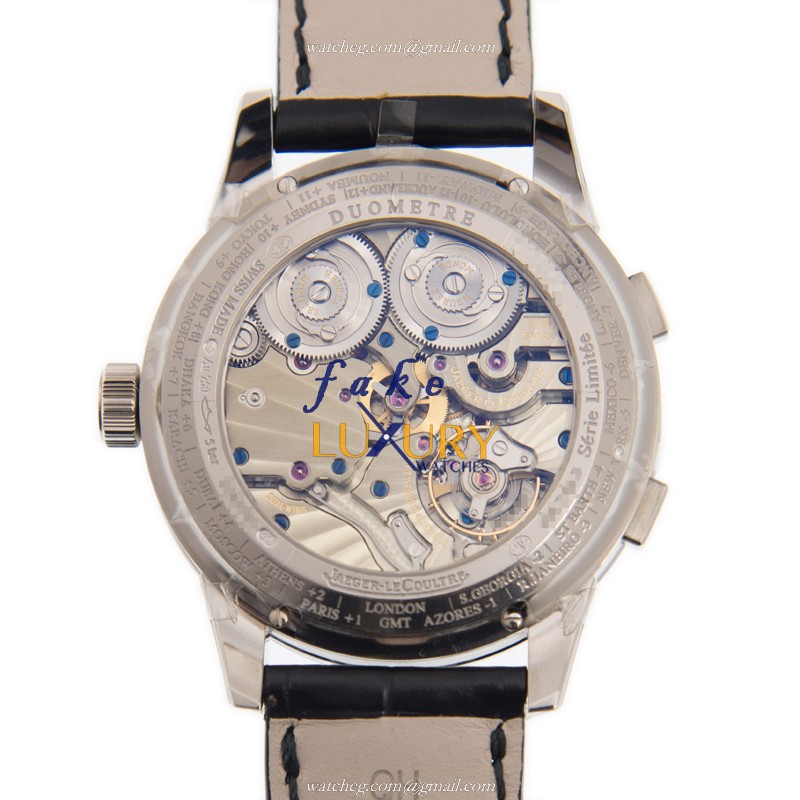 Jaeger-Lecoultre Q6063540 DUOMETRE Manual Wind 18kt White Gold - Silver Dial - Leather Strap - Image 3