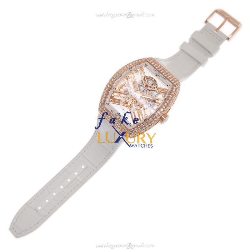 Franck Muller V 45 S6 SQT D 5N.BC Vanguard Replica Watch, Automatic, 18kt Rose Gold & Diamonds - Image 2