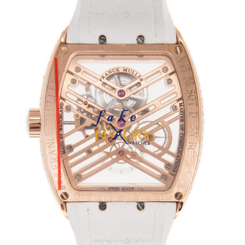 Franck Muller V 45 S6 SQT D 5N.BC Vanguard Replica Watch, Automatic, 18kt Rose Gold & Diamonds - Image 3