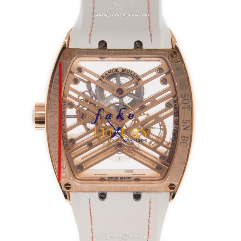 Franck Muller V 45 S6 SQT 5N.BC Vanguard Replica Watch, Automatic, 44mm, 18kt Rose Gold, Gold Dial - Image 3