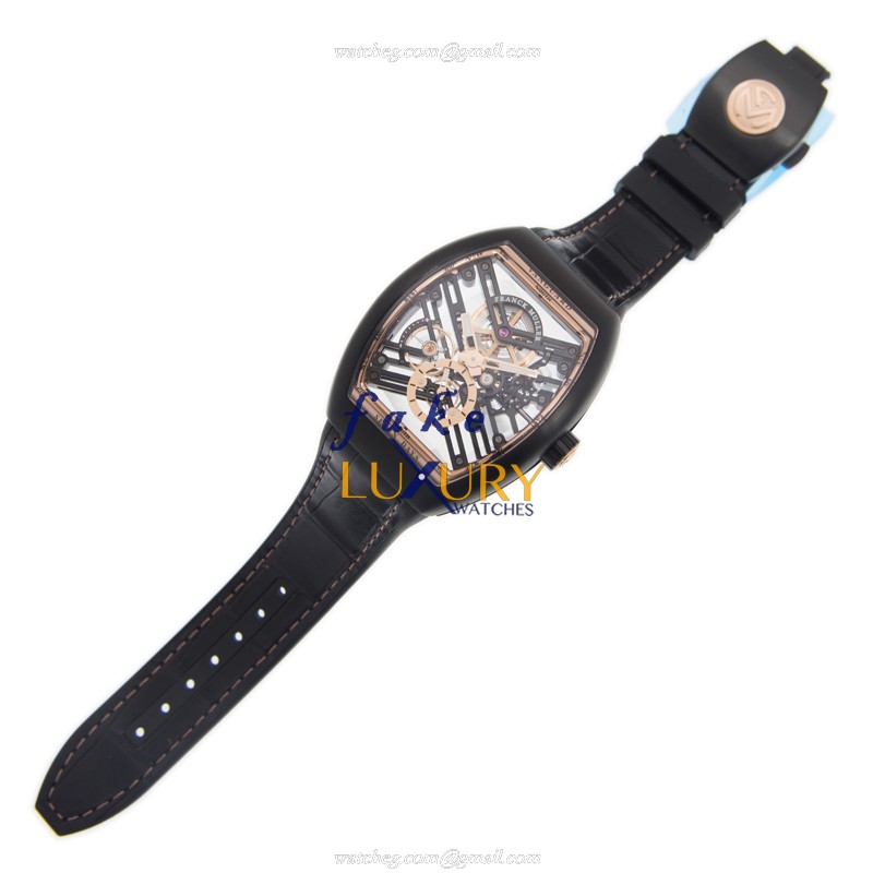 V 45 S6 SQT TT NR 5N.BR - Franck Muller Vanguard Replica Watch - Manual Wind 18kt Rose Gold Steel - Image 2