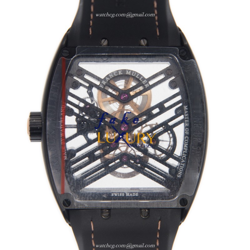 V 45 S6 SQT TT NR 5N.BR - Franck Muller Vanguard Replica Watch - Manual Wind 18kt Rose Gold Steel - Image 3
