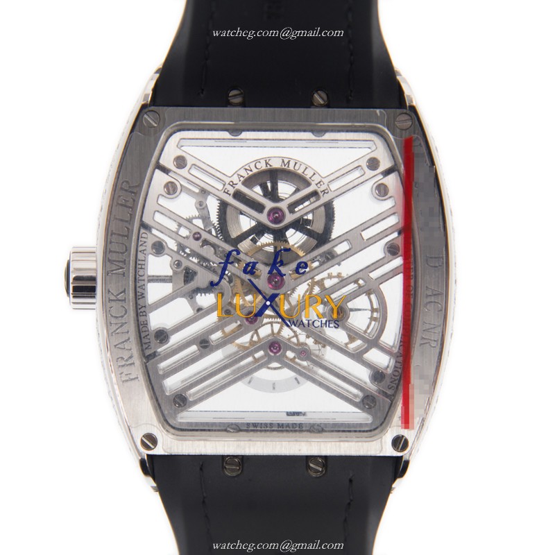 Franck Muller V45S6SQTD-AC.NR Manual Wind Stainless Steel & Diamond Replica Watch - Image 3