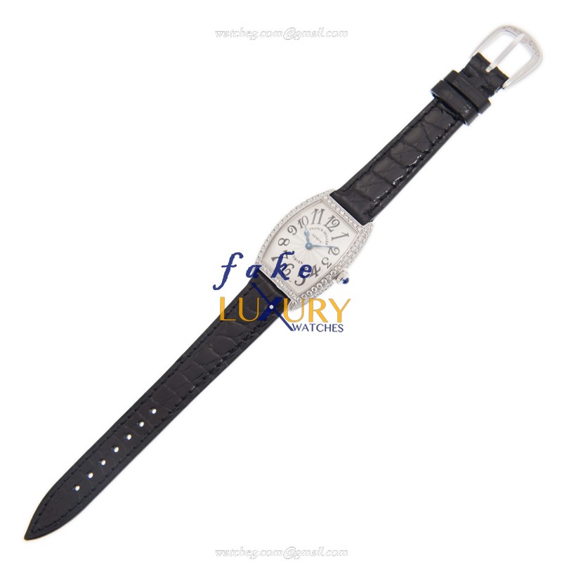 Franck Muller 1752 QZ D AC Cintree Curvex Replica Watch Quartz Silver Dial Steel & Diamond Case - Image 2