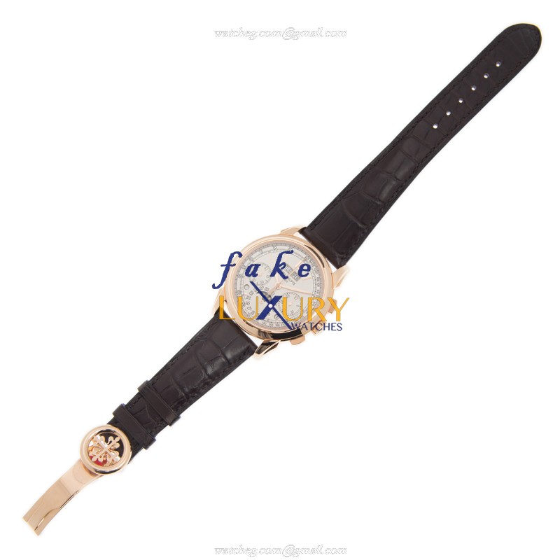 Patek Philippe 5270R-001 - Replica Watch - Manual Wind - 18kt Rose Gold - White Dial - Alligator - Image 2