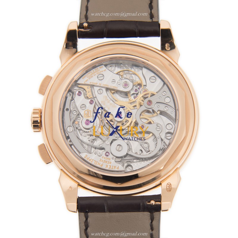 Patek Philippe 5270R-001 - Replica Watch - Manual Wind - 18kt Rose Gold - White Dial - Alligator - Image 3