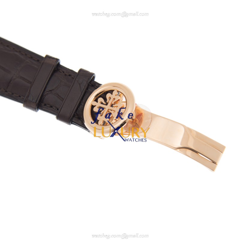 Patek Philippe 5270R-001 - Replica Watch - Manual Wind - 18kt Rose Gold - White Dial - Alligator - Image 4