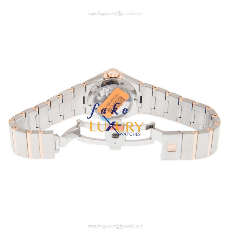 Omega 127.20.27.20.52.001 CONSTELLATION Auto 18kt Rose Gold & Steel | Silver Dial | Gold Strap - Image 5
